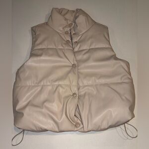 Leather Puffer Vest